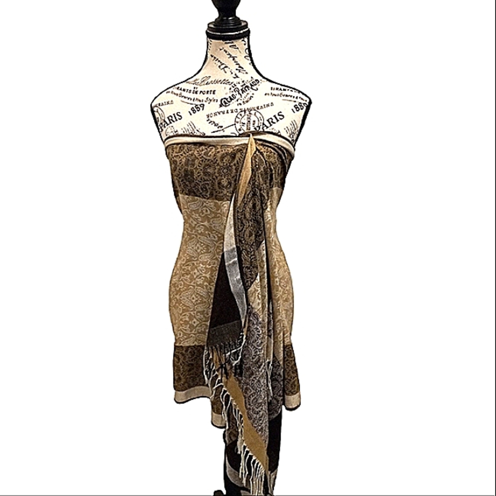Soft Brown Luxurious Scarf Wrap Extra Large AntiSlip Evening Modest